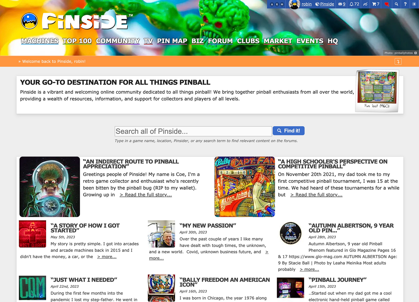 Pinside website screenshot
