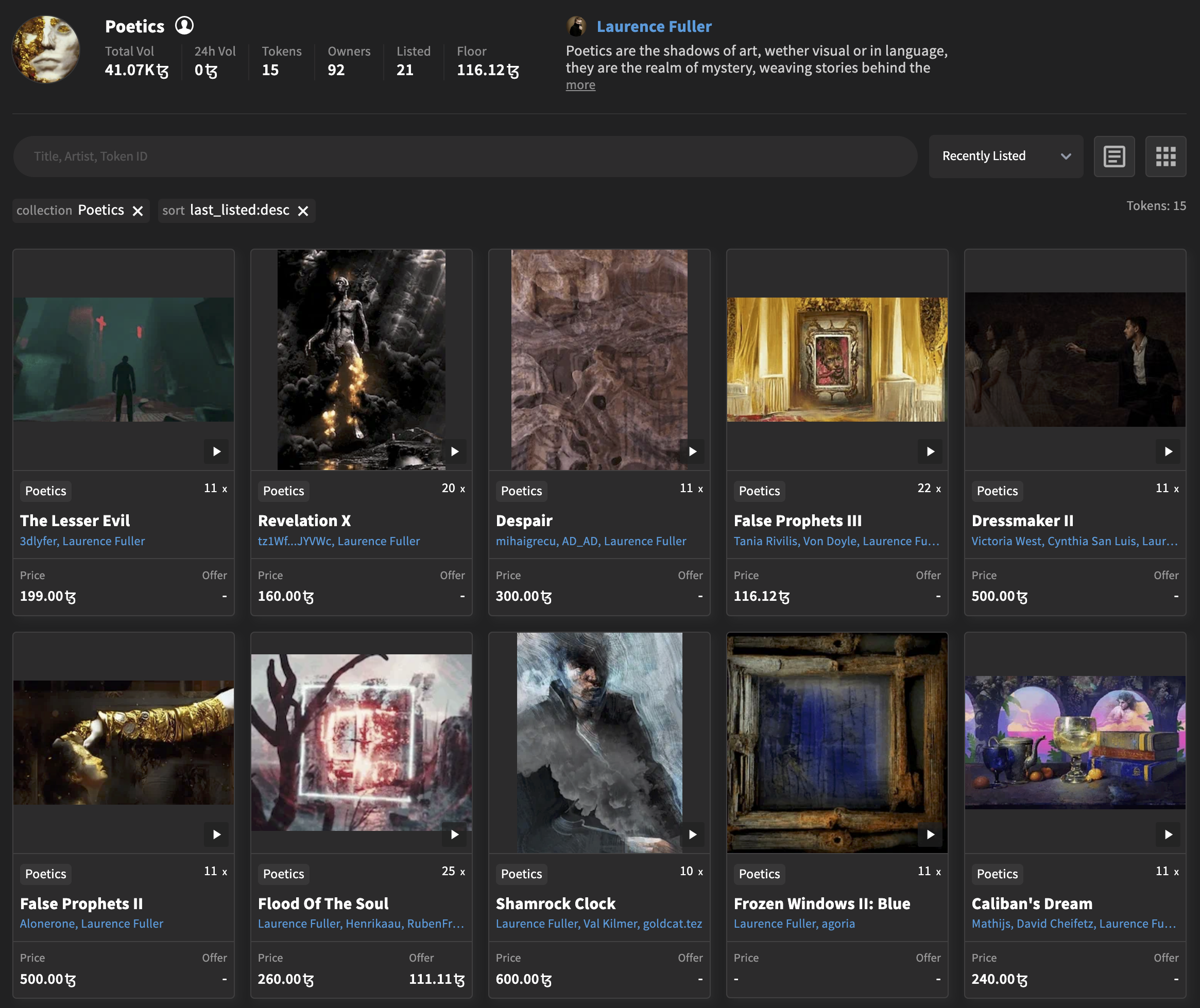 objkt website screenshot