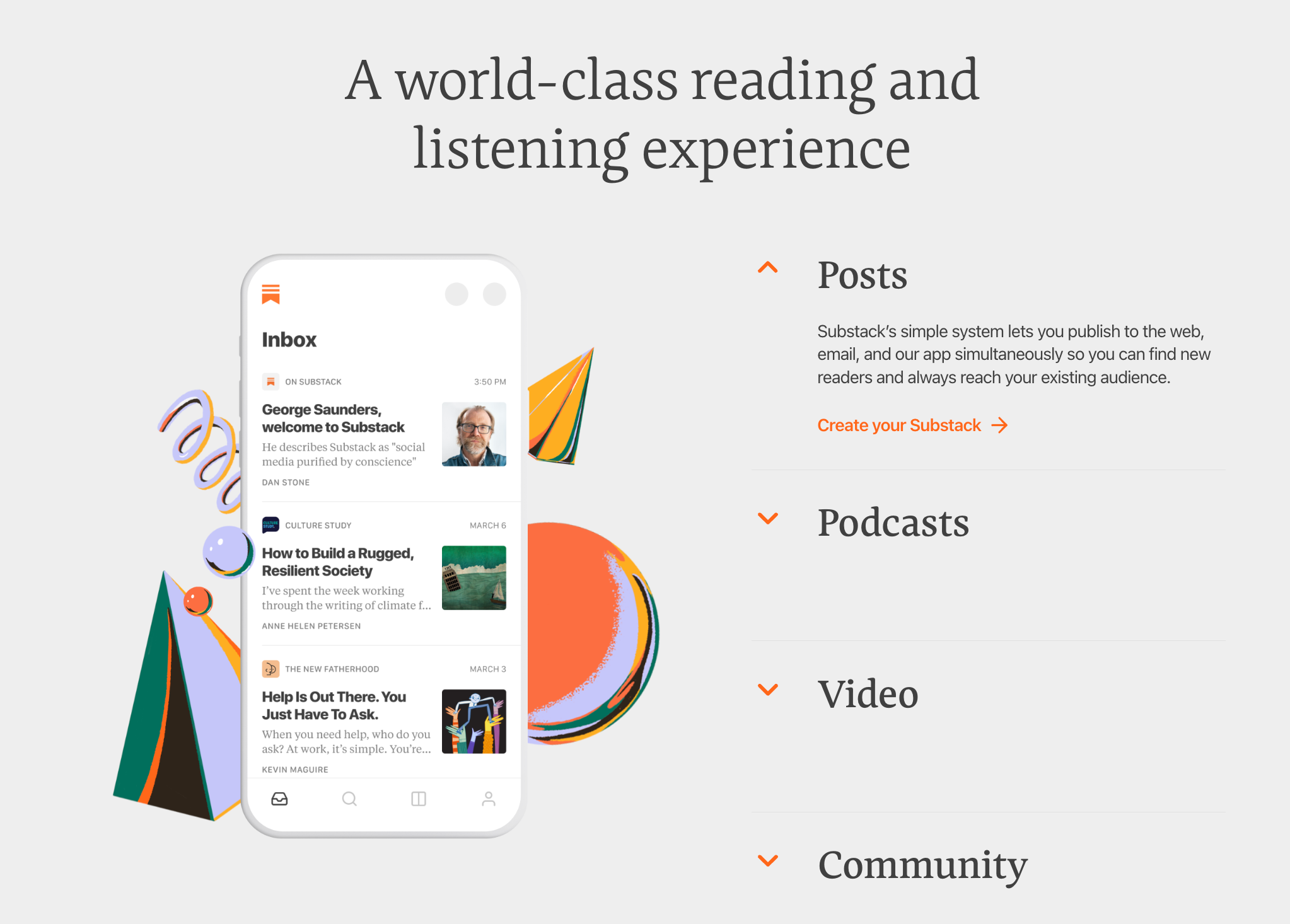 Substack website screenshot